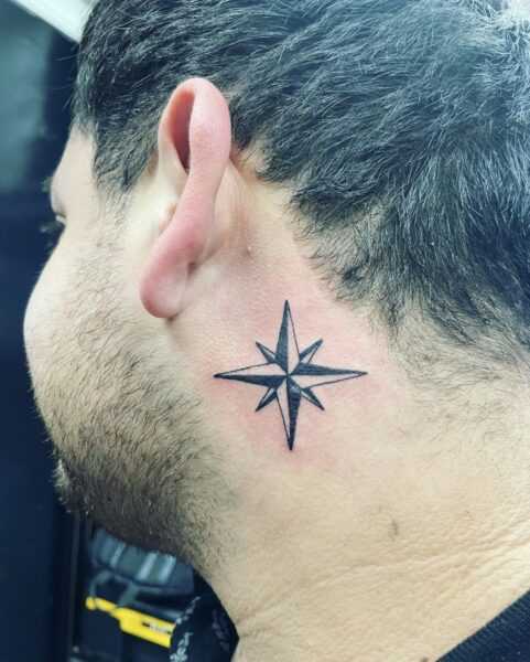 The nautical star tattoo symbolizes guidance