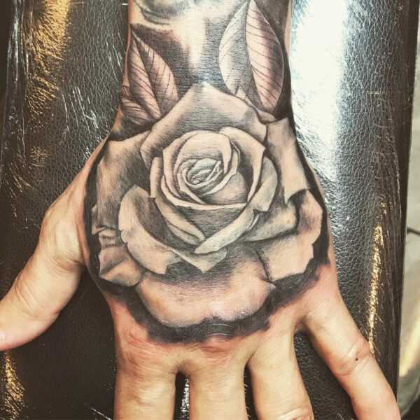 Hand Rose Tattoo