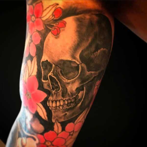 Traditional skull tattoo