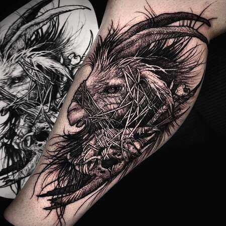 Aesthetics Black Goat Tattoo Designs and What They Represent